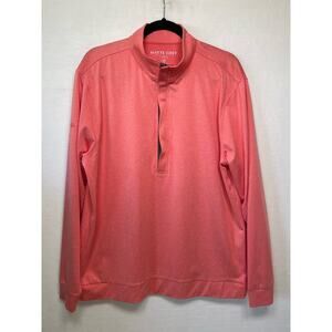 Haus of Grey Matte Grey 1/2 Zip Pullover, Red, Size Large